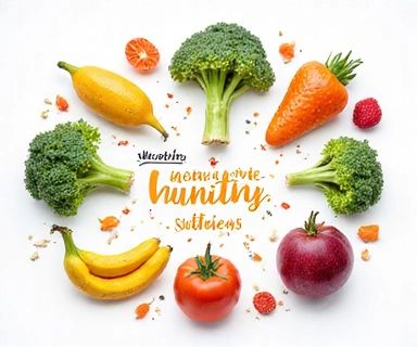 Illustration of healthy food and nutrients